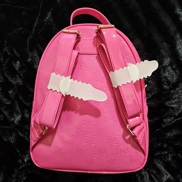 NWT Juicy Couture Pullout Pouch Backpack Pink Flash Embossed Bookbag Purse - Picture 8 of 8